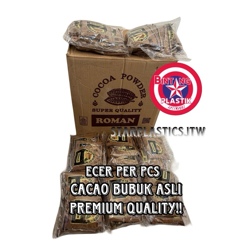 

BEST QUALITY!! Bubuk Coklat ROMAN / BESTA CACAO Murni / COCOA / KUE / Minuman 35 gram SNI HALAL