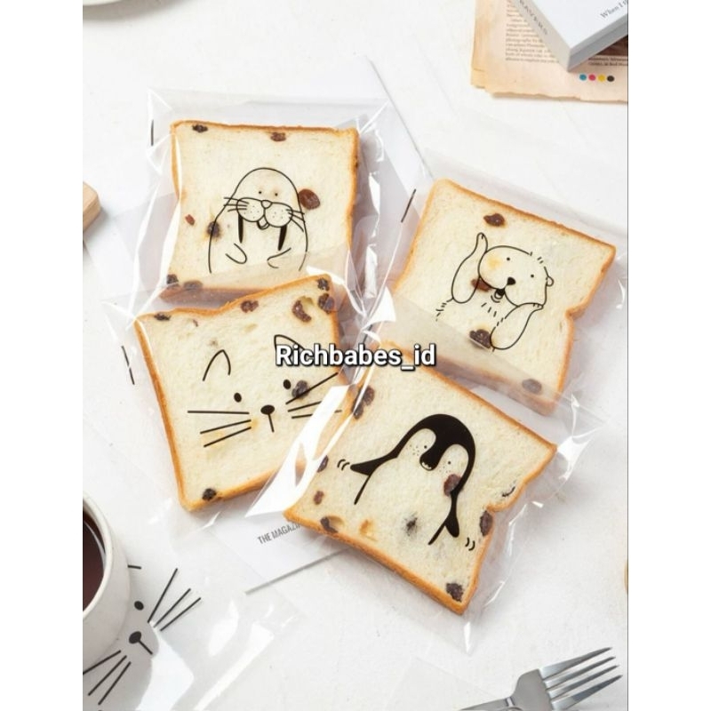 Plastik Roti Plastik Sandwich Lembar Bakpao Donat Kue Opp Kemasan Plastik Ukuran 15x18+3 cm 50pcs