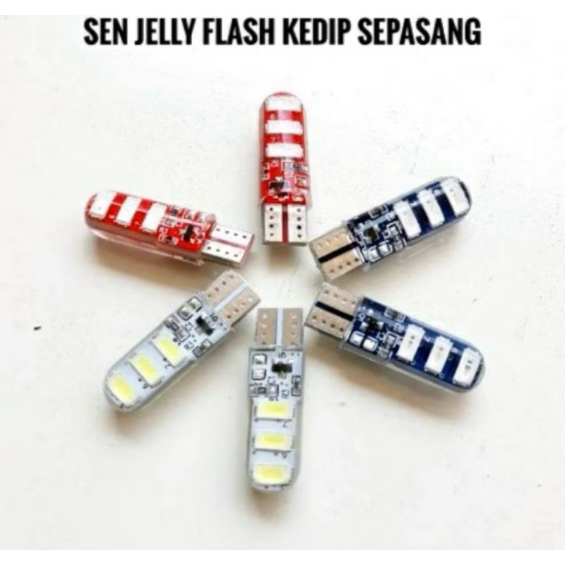 (Minimal 10 Set) Sen Jelly Kedip Flash T10 & Sen Jelly Diam 6 LED Harga 2 Pcs