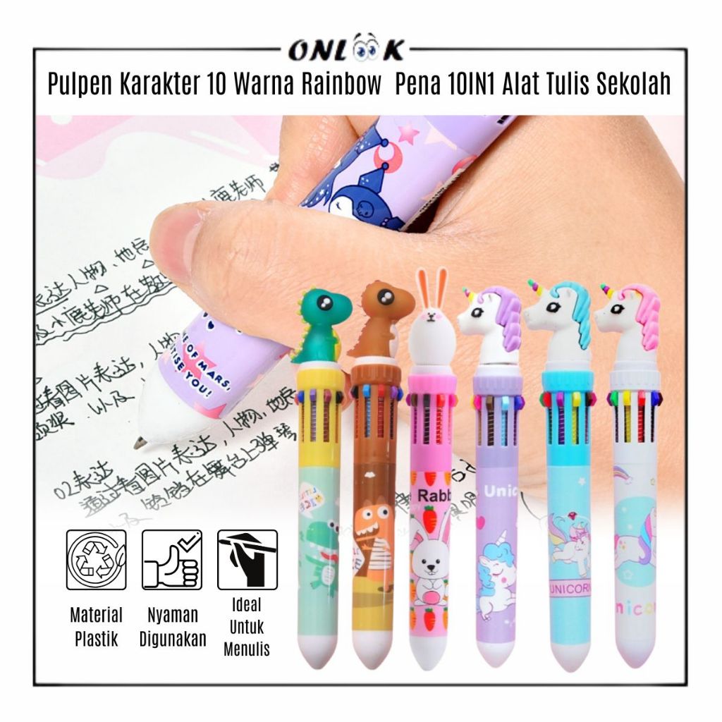 

Pulpen Karakter Lucu 10 Warna Warni / Ballpoint School Supplies Pen 10IN1 Multicolor / Peralatan Menulis Isi Tinta Tebal Mix Colour / Bolpen Motif Kartun / Pena Rainbow Alat Tulis Sekolah Kantor / Bolpoin Murah Untuk Kado Ulang Tahun Anak Dewasa