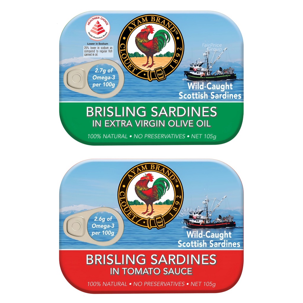 

Ayam Brand Brisling Sardines in Olive Oil / Tomato
