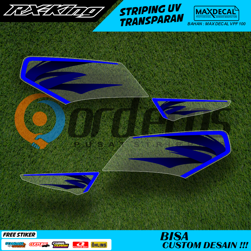 STIKER MOTOR RX KING LIS STRIPING TRANSPARAN  DESAIN UNIK SIMPLE MINIMALIS FREE REQUEST WARNA/TULISA