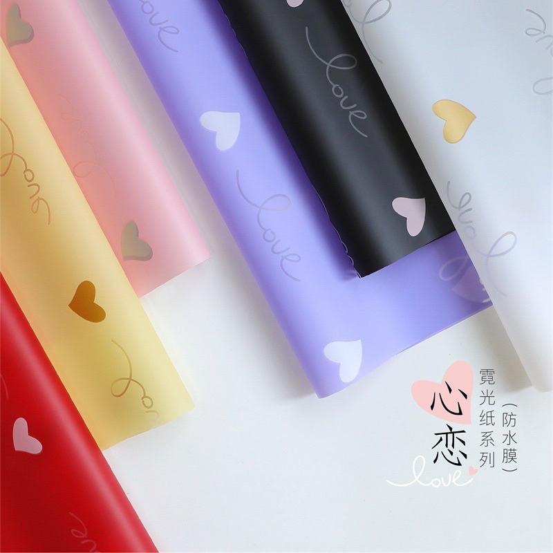 

[ 5 LEMBAR ] Kertas Bunga Cellophane Motif Love Hati Flower Paper Wrapping Paper Kertas Buket Bunga BL