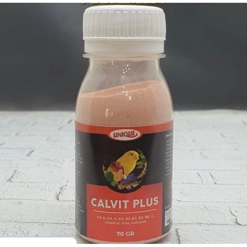 Calvit Plus 70grKalsium dan Vitamin Burung Berkicau dan Reptil Penguat Bulu Tulang dan Paruh Kalsium