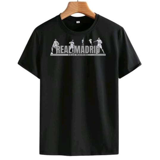 Baju Bola Real Madrid Fans| Hala Madrid| Katun combed 24S Pria & Wanita | Kaos Lembut Nyaman Tebal K