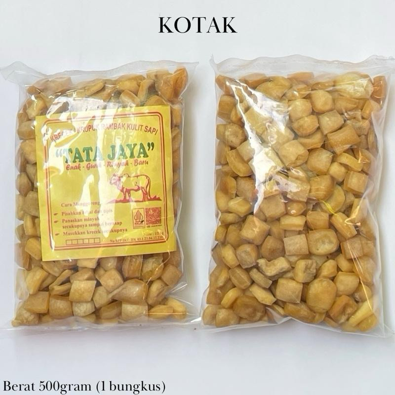 

[500gram] Dorokdok Krecek Rambak Tatajaya Kotak Kerupuk Kulit Sapi Asli Mentah