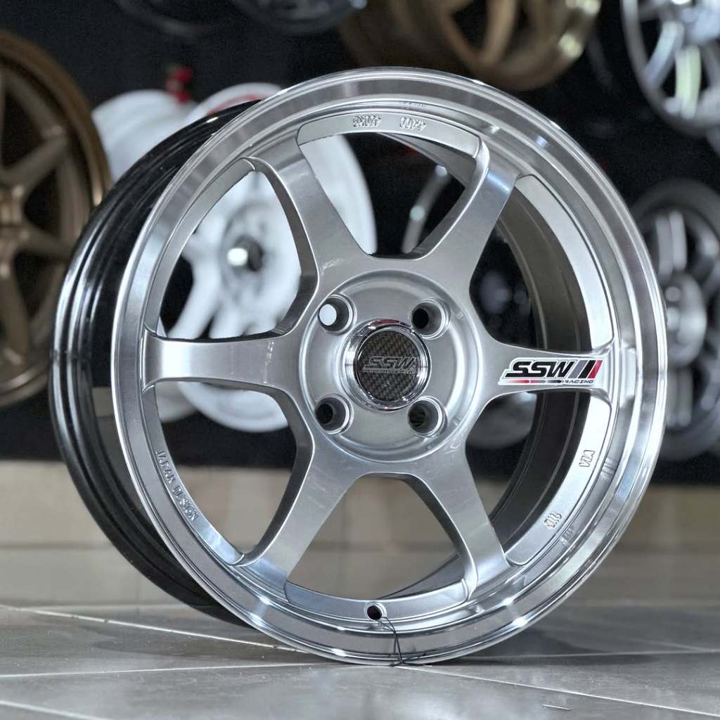 Velg SSW S296LP Thailand Ring 15 Lebar 7 Pcd 4x100 Et 35 Warna Hyper Silver Lips Polish | Velg R15 |