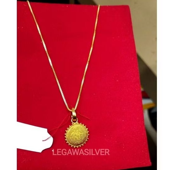 kalung perak model pasir / kalung perak dilapisi emas