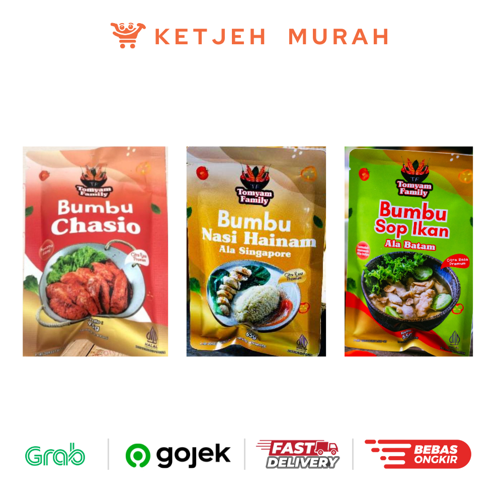 

Bumbu Tomyam Family Rasa Chasio Char Siew BBQ Oriental / Nasi Hainam / Sop Ikan Batam