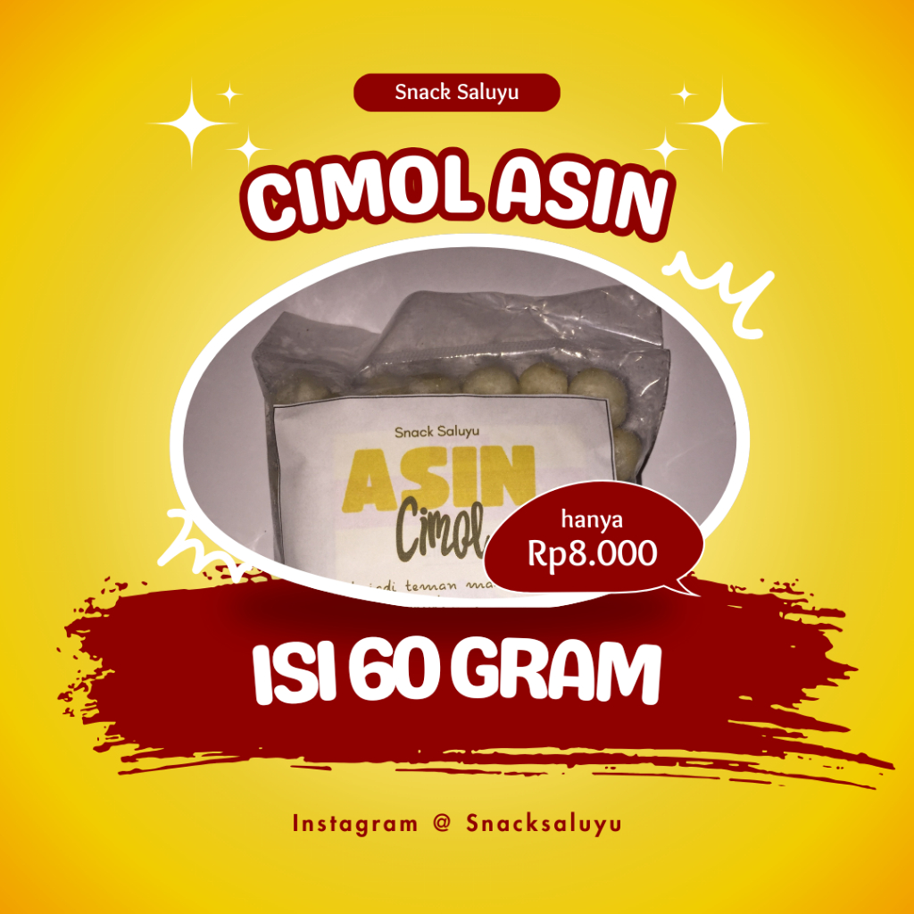 

Cimol Asin 60 Gram Jajanan Ringan Makanan Ringan Siap Santap Snack enak Murah Meriah teman makan