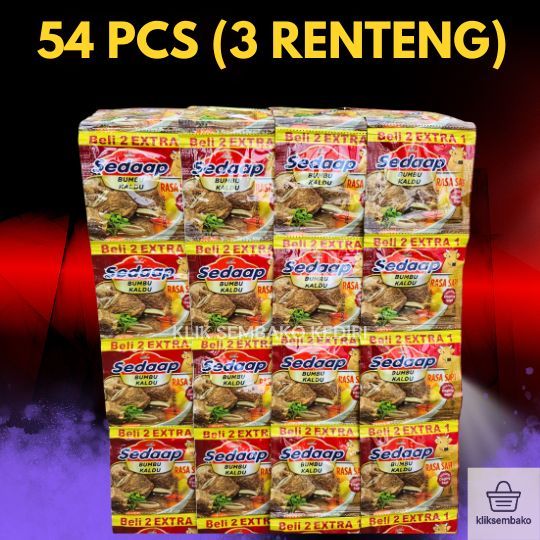 

Paket 3 Renteng Kaldu Sedaap Isi 54 pcs – Penyedap Masakan Praktis & Lezat