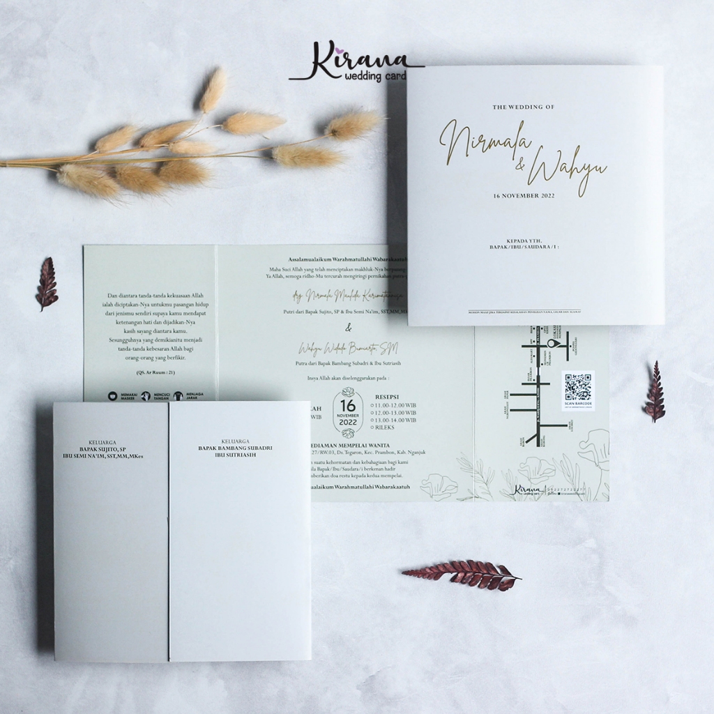Undangan Pernikahan Lipat 3 Soft Cover | Undangan Custom | Undangan Unik