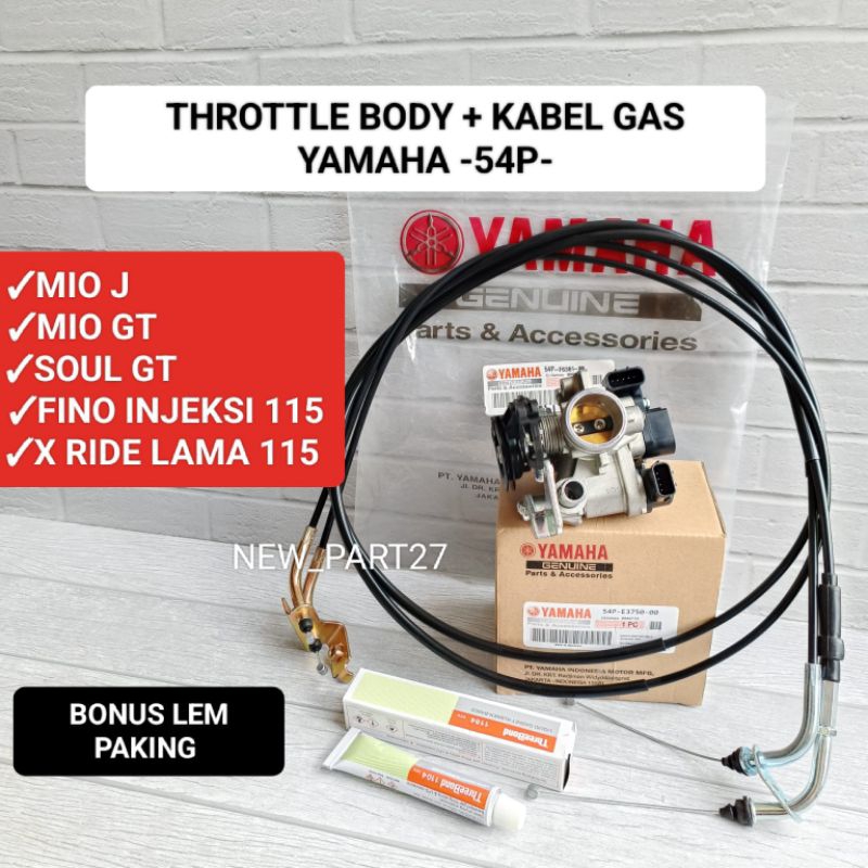 Paket throttle body + kabel gas (54P) trotol Mio j/Mio GT/soul gt 115/Fino injeksi 115/x ride 115