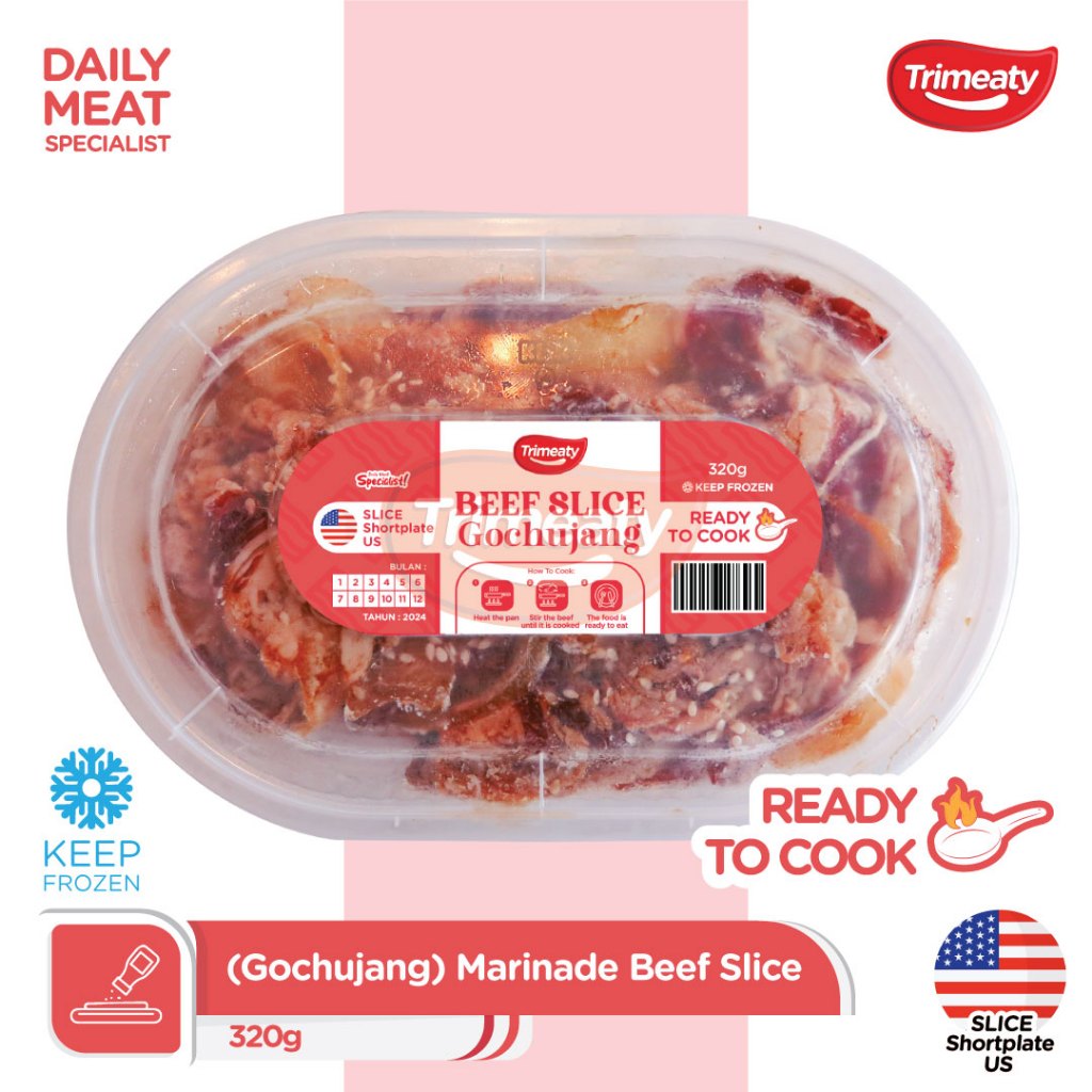 

Beef Slice Gochujang (Shortplate) / Slice Shortplate Marinasi Gochujang - 320gr
