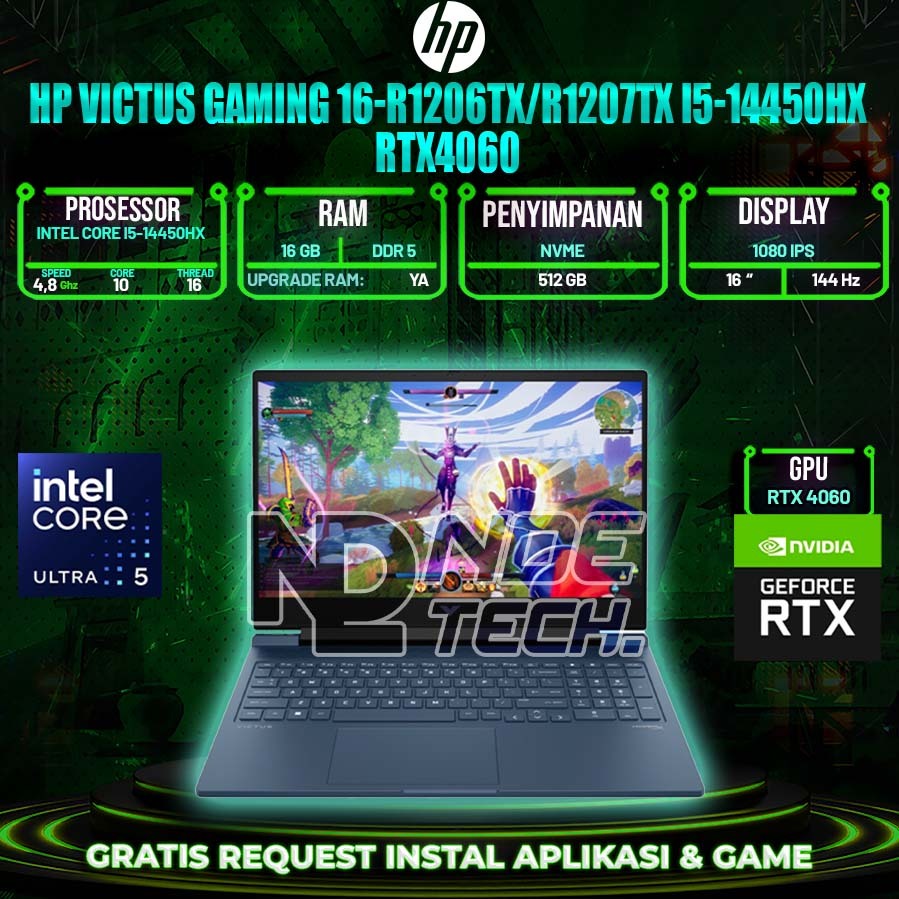 HP Victus Gaming 16-r1206TX/r1207TX i5-14450HX RTX4060