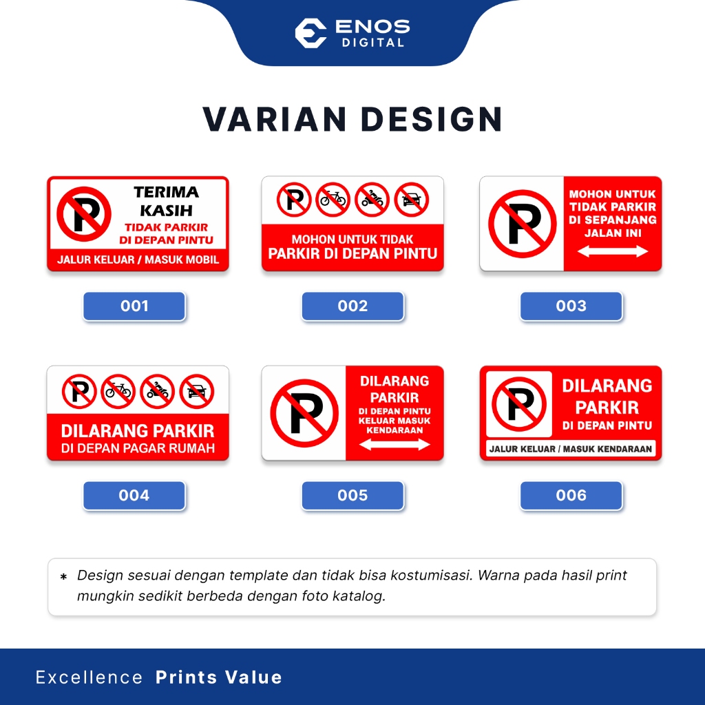 

RB SIGNBOARD DILARANG PARKIR DI DEPAN PINTU / AKRILIK ACRYLIC PRINT UV LASER CUTTING