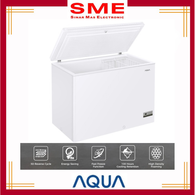 Chest Freezer Box Daging Frozen Food AQUA 300 L