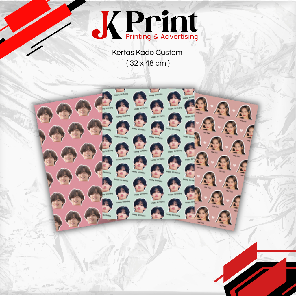 

JELAJAH KARYA -Custom Kertas Kado Wrapping Paper Gambar Muka Suka-Suka Pattern