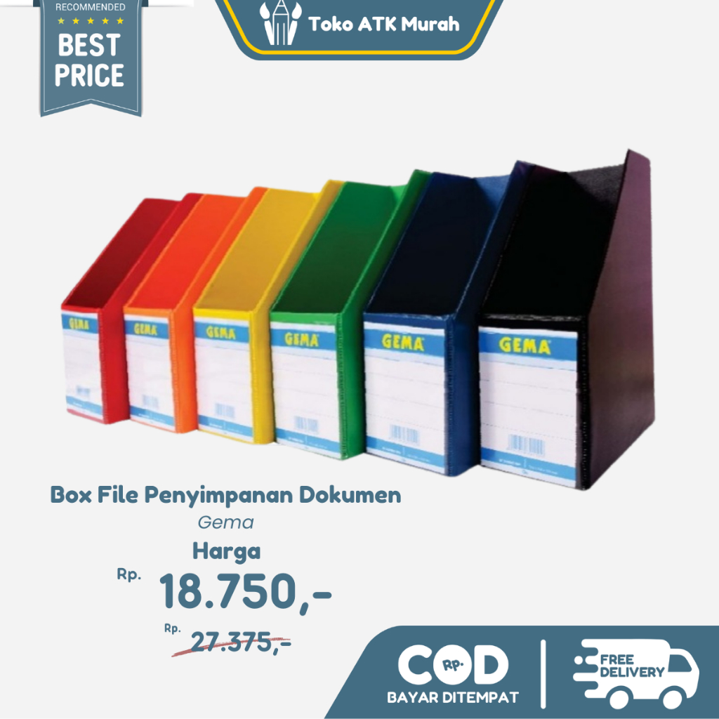 Box File GEMA – Tempat Penyimpanan Dokumen & Arsip Kantor / Sekolah