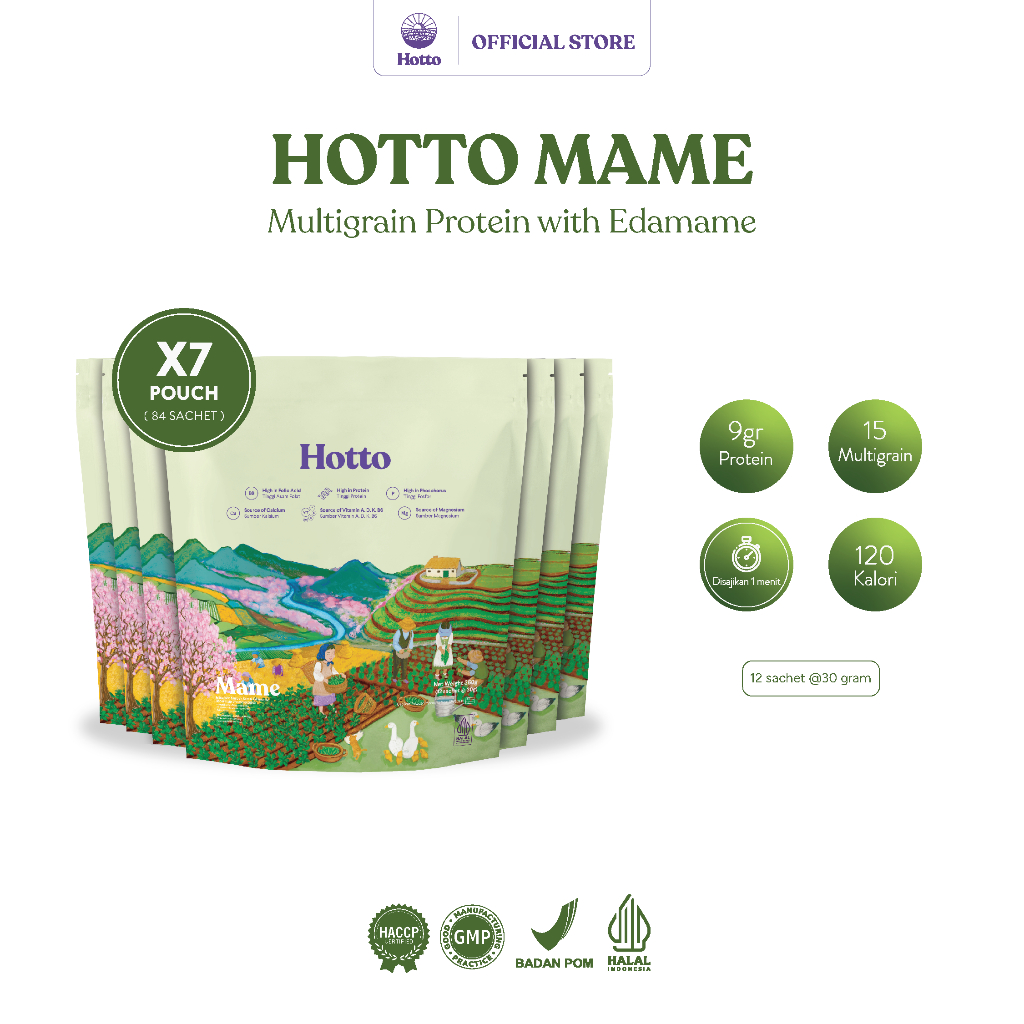

Hotto Mame Protein Multigrain with EDAMAME 7 Pouch