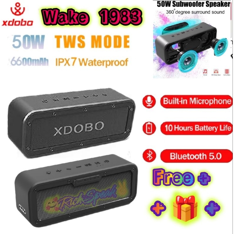 XDOBO WAKE 1983 50W SUBWOOFER SPEAKER BLUETOOTH 5.0 IPX7 WATERPROOF