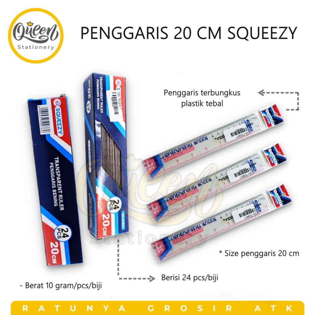

1 PCS PENGGARIS 20CM SQUEEZY / PENGGARIS AKRILIK / MISTAR (010443)