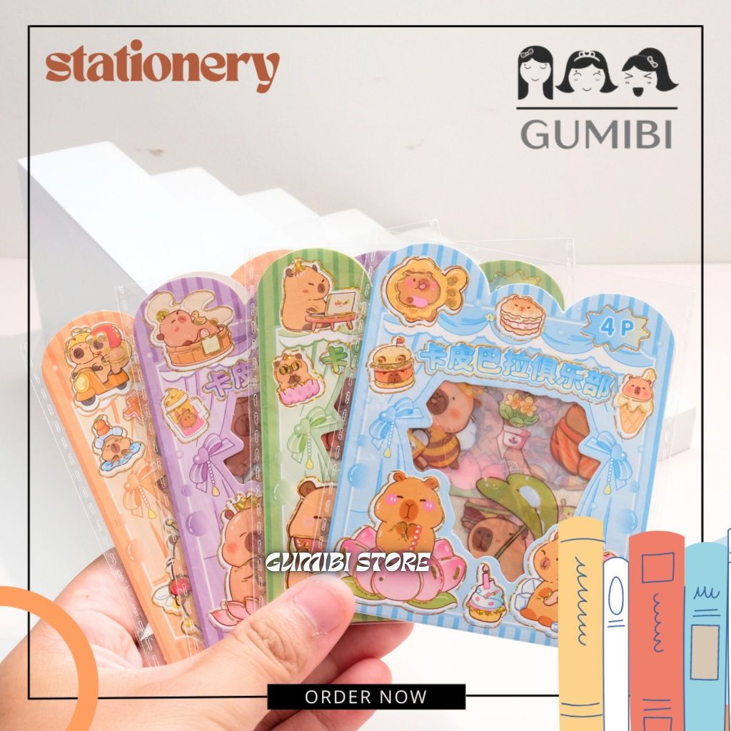 

STIKER 4 LEMBAR CAPYBARA STIKER PVC STICKER ANTI AIR KARAKTER CAPYBARA KAPIBARA LUCU TERMURAH