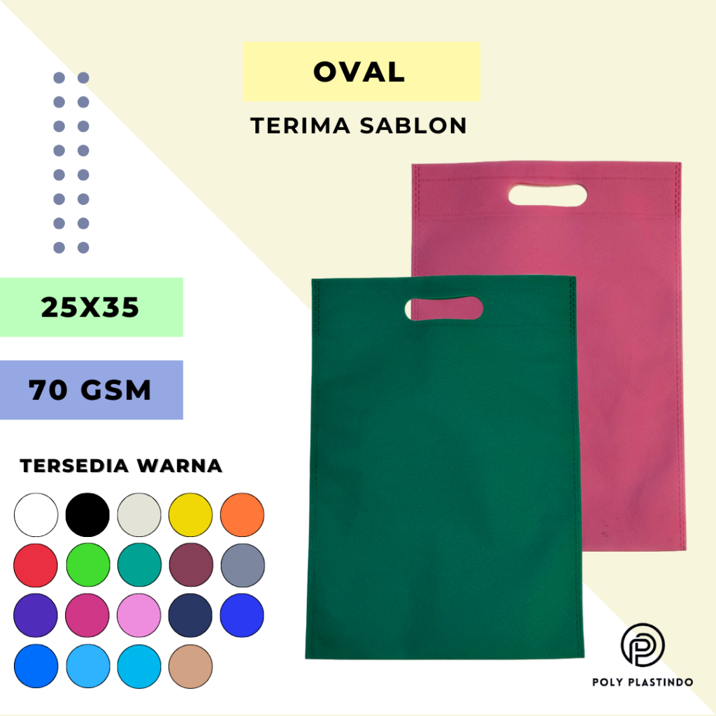 

Goodie Bag Tas Spunbond Tas Belanja (Oval D Cut) 25x35