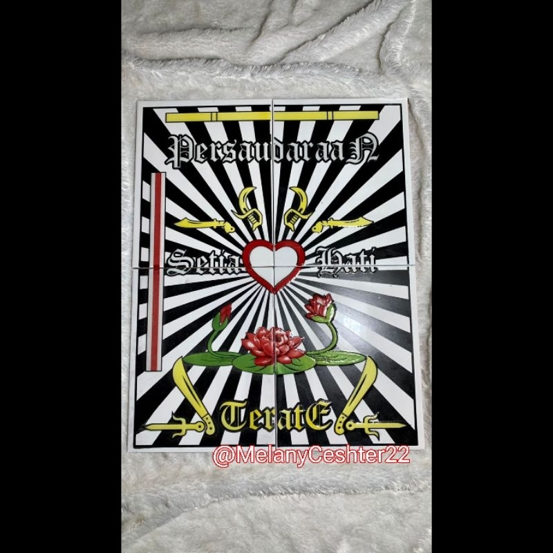 HIASAN DINDING KERAMIK MOTIF TIMBUL PSHT UKURAN 60 X 75 CM