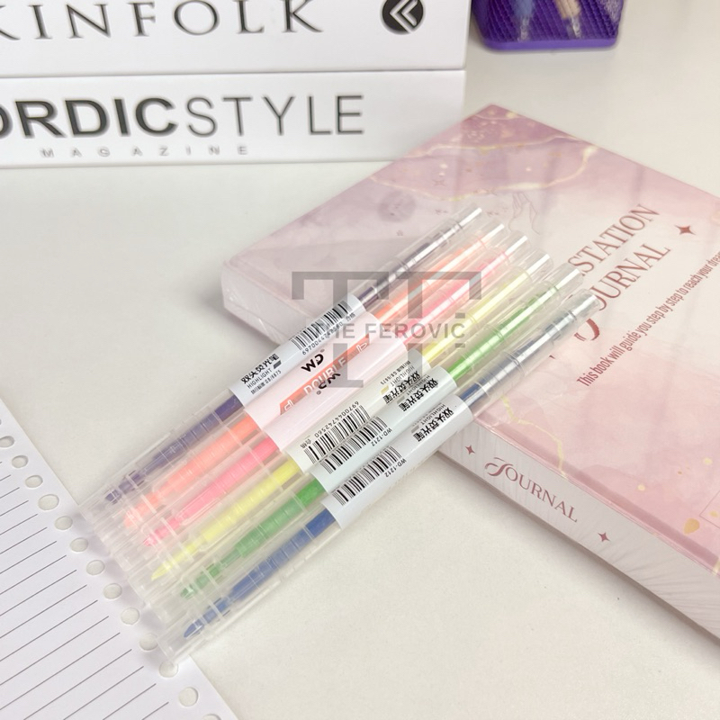 

STABILO ATAS BAWAH SPIDOL WARNA WARNI 1set ISI 6pcs