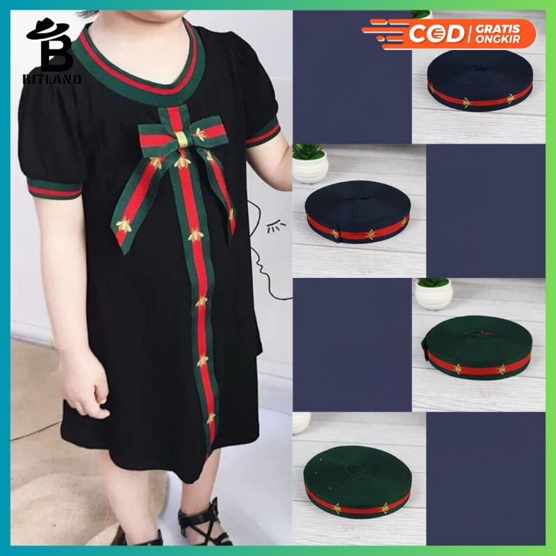 

BITLAND Aksesoris Tas Tali Bisban / Webbing Motif GC (GUCCI) (BENDERA) Halus-Import - Aksesoris Tas Kain Craft Celana Tas Dekorasi Pengrajin