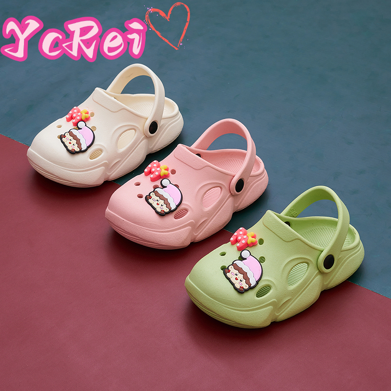 YcRei2025Sandal wedges anak perempuan anti selip sandal karet jelly EVA high top sepatu high end yan