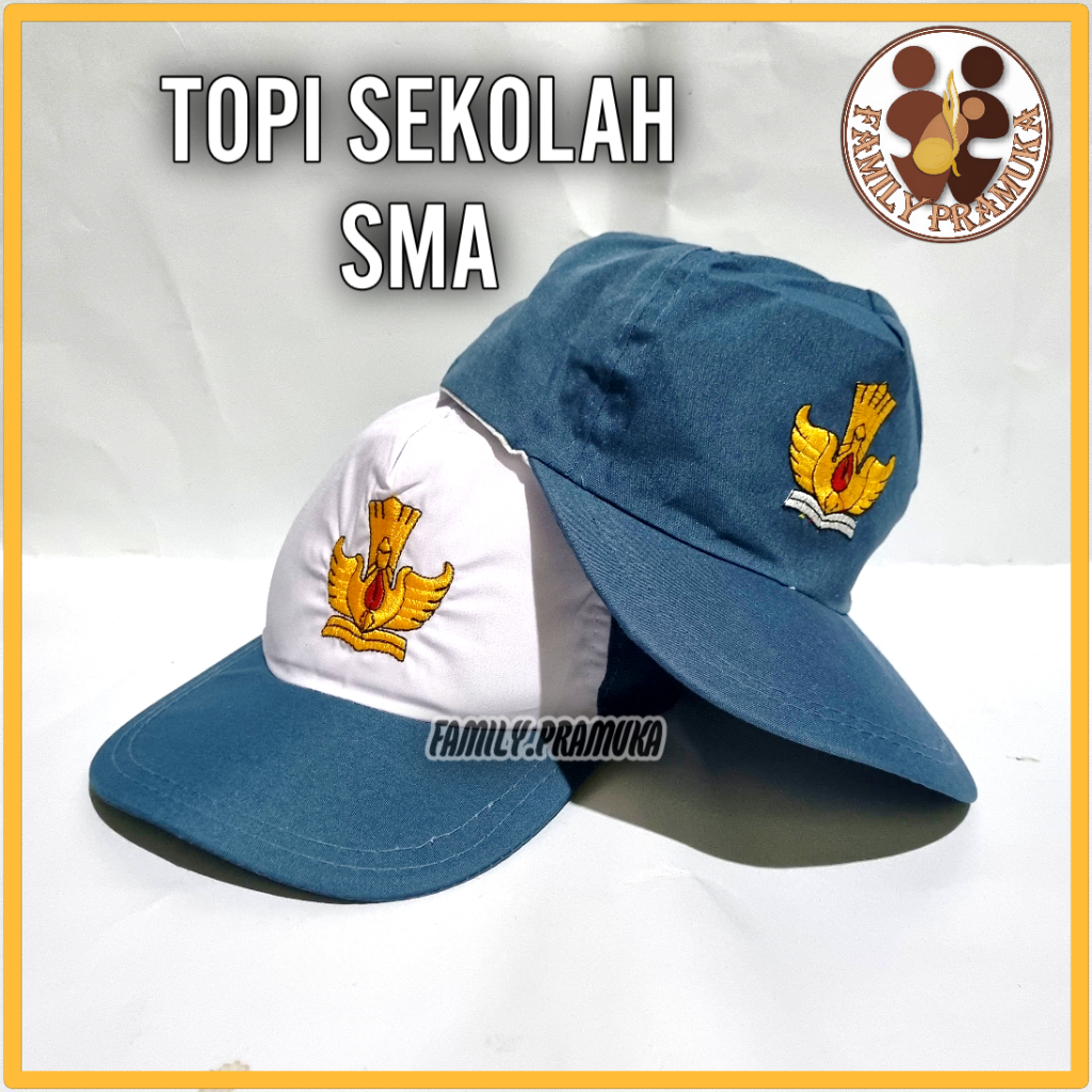 TOPI SEKOLAH SMA/TOPI SMA/TOPI ABUABU/TOPI BORDIR