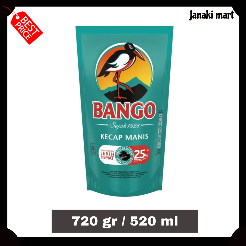 

BANGO kecap manis pouch 520 ml / 720 gr