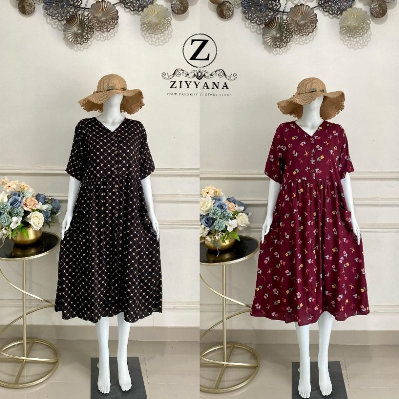 Daster Kirana jumbo rayon twill premium | daster homedress busui murah motif lucu manis cantik nyama