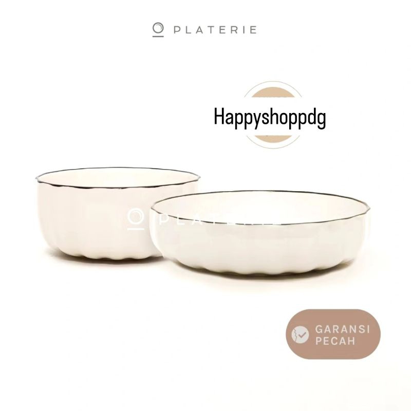 Mangkok Keramik / Piring Keramik / Piring Makan Porcelain 23cm / Piring Lontong