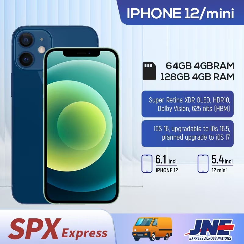 IPHONE12MINI 64GB 128GB 256GB Tangan kedua 100% ORI LCD MULUS NORMAL FULSET Kondisi Perfect apple12
