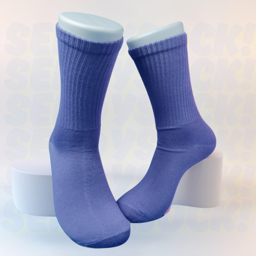 Kaos Kaki Warna Ungu Lilac Polos Oldschool Pria Wanita Panjang - TKB Socks