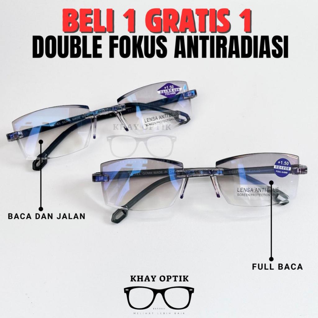 BELI 1 GRATIS 1 kacamata baca/double fokus baca jalan antiradiasi kacamata baca plus kacamata 2
