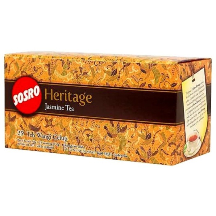 TEH CELUP HITAM HIJAU SOSRO PREMIUM HERITAGE BLACK TEA JASMINE GREEN TEA ISI 25 BAGS