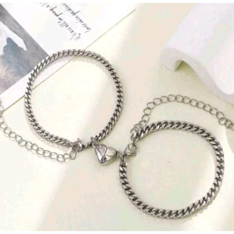 GELANG RANTAI COUPLE 2 IN 1 LIONTIN MAGNET - GKCOUP019