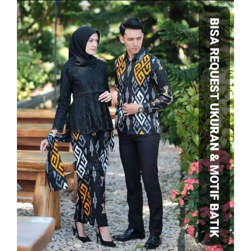 SET ORI KEBAYA HANAYA COUPLE KEMEJA PREMIUM / CUSTOM ANAK & JUMBO / BAJU SETELAN SERAGAM BATIK SARIM