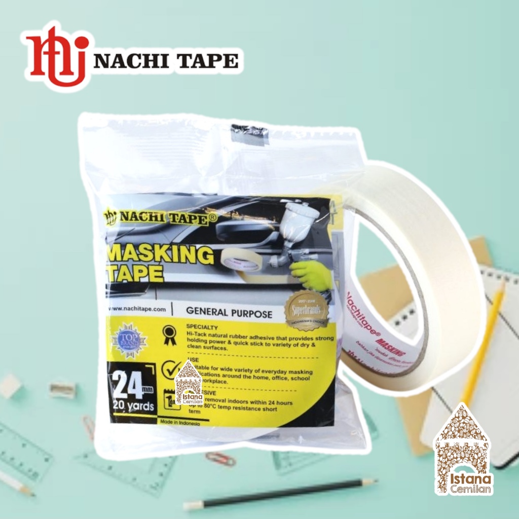 

Nachi Masking Tape Lakban Kertas 24mm 20yards