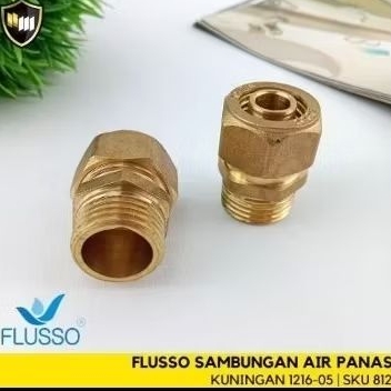 FLUSSO SAMBUNGAN SELANG AIR PANAS KUNINGAN ASLI | Nepel Sambungan Soket
