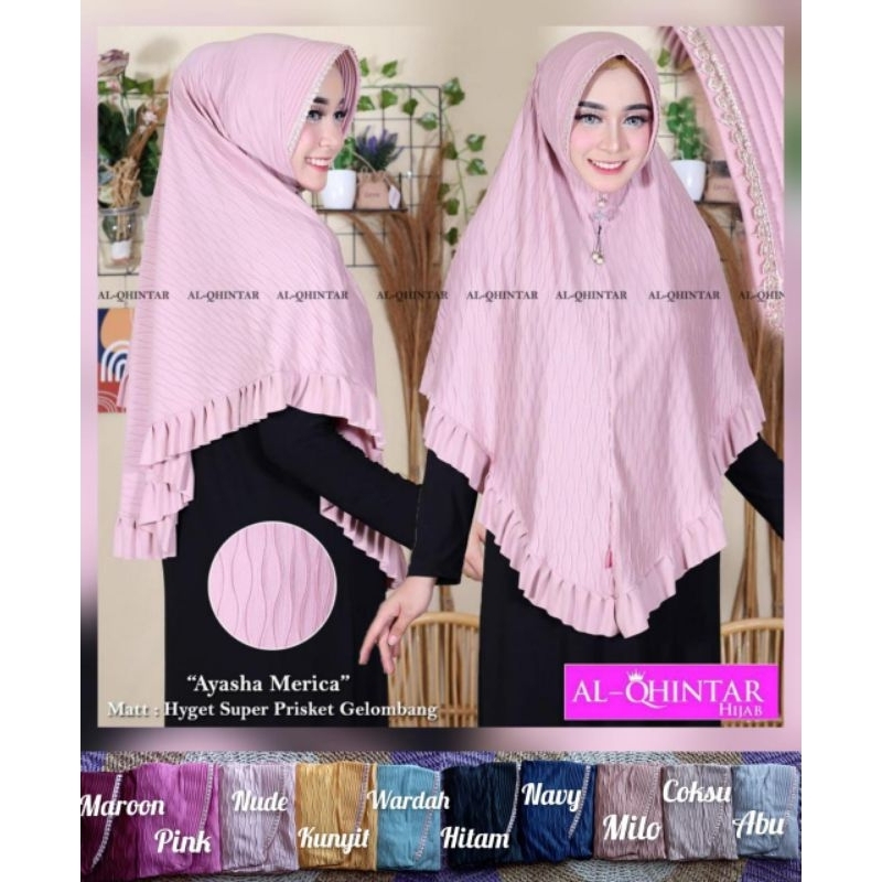AYESHA MERISCA HIJAB BERGO PET PLISKET JUMBO