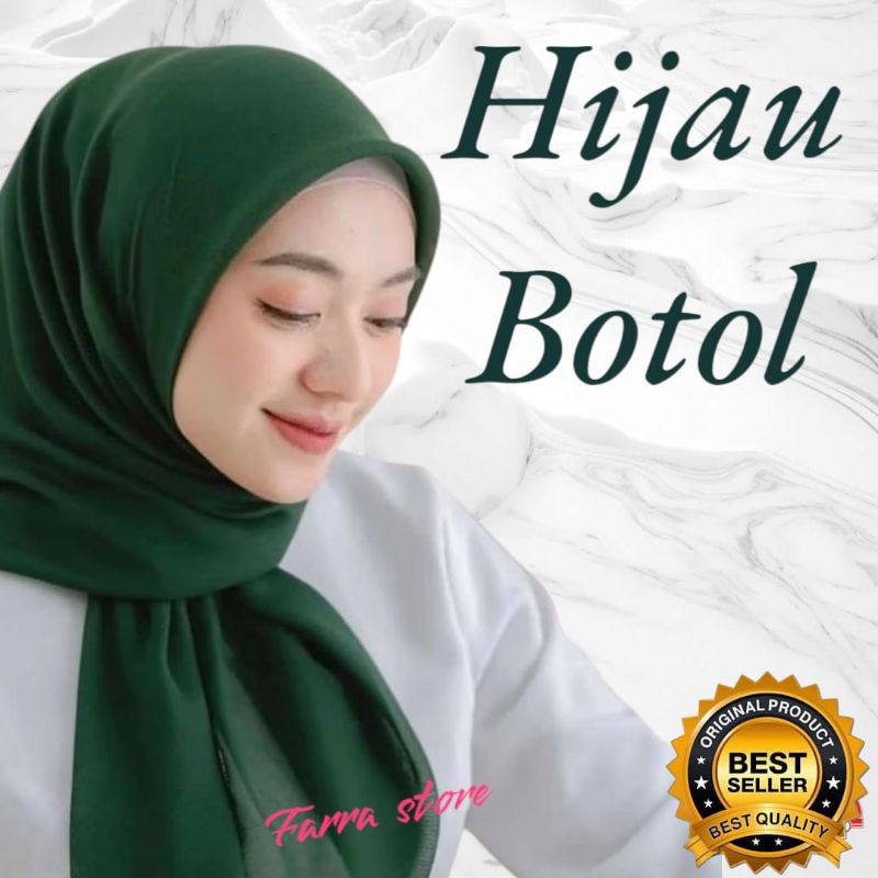 KERUDUNG SEGIEMPAT HIJAU BOTOL JILBAB JOTOL