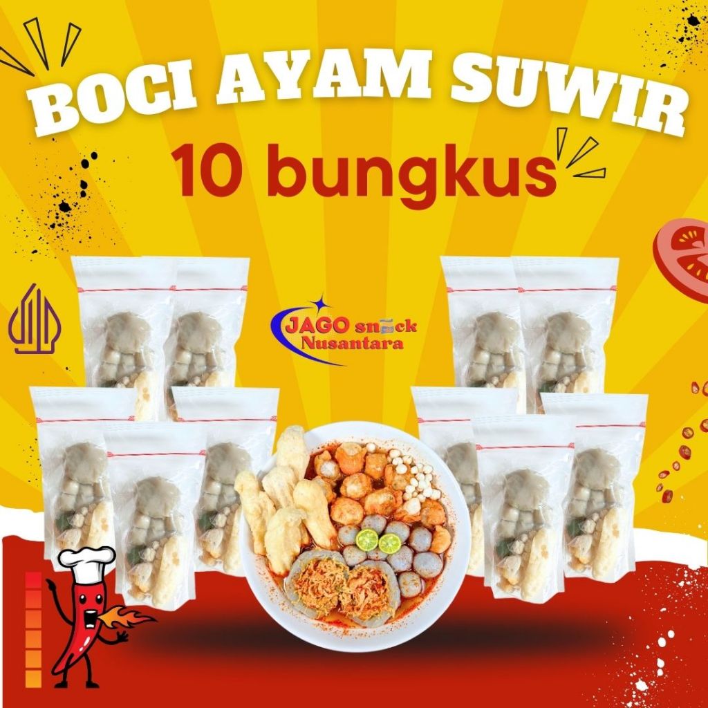 

10 BUNGKUS BOCI AYAM SUWIR PEDAS - EKONOMIS