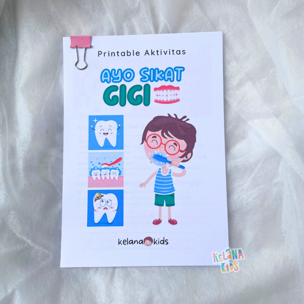 Worksheet Ayo Sikat Gigi 20 Lembar Buku Edukasi Kesehatan Gigi Anak 5+ Tahun