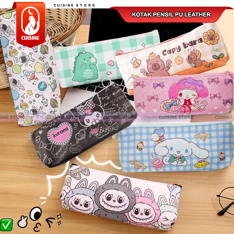 

Kotak Tempat Pensil Anak Gambar Kulomi Melodi Ciroll Capybara Model Resleting Bahan PU