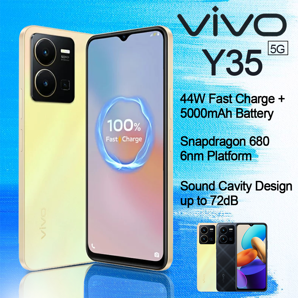 Hp VIVO Y35 (5G) ORI RAM 8/256GB [NEW ARRIVAL+Layar 6,58inci+44W FlasCharger+Camera 50MP